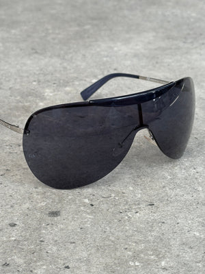 Giorgio Armani 2000s Oversized Shield Rimless Sunglasses