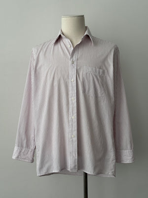 Christian Dior 1990s Cotton Striped Logo Shirt - M
