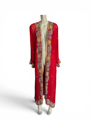 Handmade Vintage Sari Embellished Kimono Jacket / Beach Cover-Up – One Size