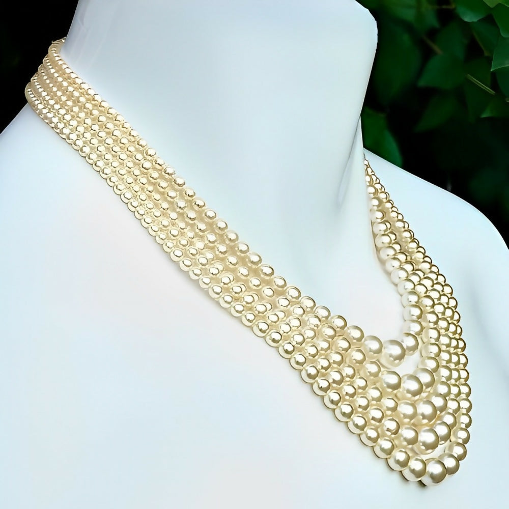 cream-faux-pearl-five-strand-necklace-with-rhinestone-clasp-circa-1950s-4z