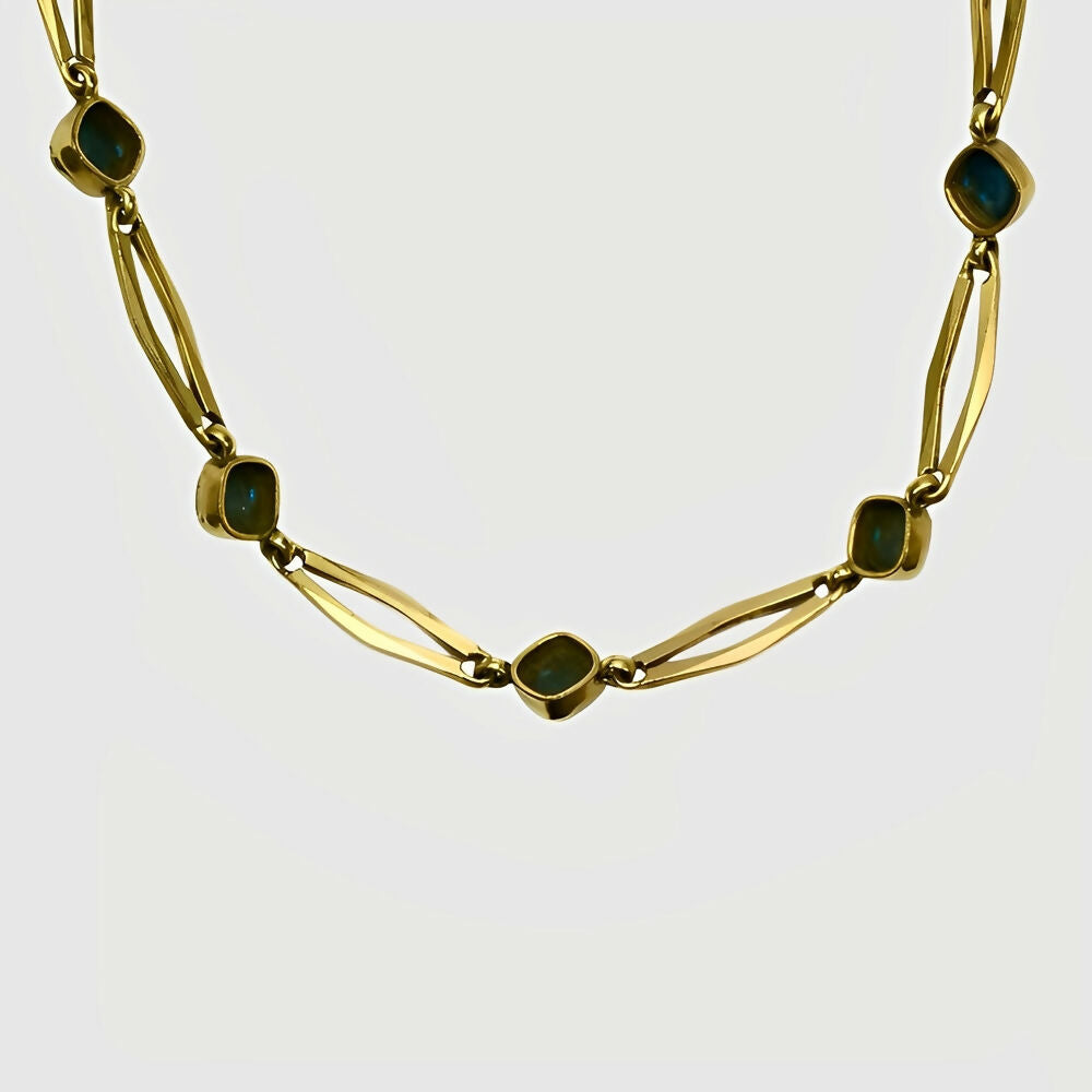 gold-filled-link-necklace-with-blue-glass-cabochon-stones-circa-1940s-6p