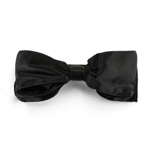 1990s Chanel Black Silk Hair Bow with Box