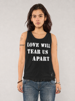 'Love Will Tear Us Apart' Tank Top in Black