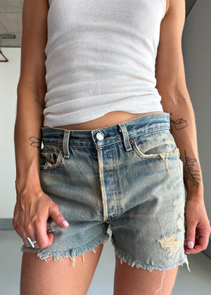90S SAND WASH CUT OFFS WITH RIPS