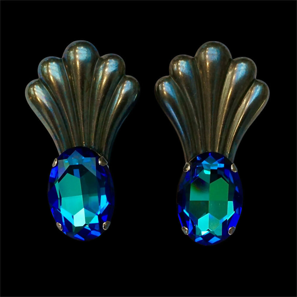 gun-blue-fan-clip-on-earrings-with-large-oval-blue-glass-crystals-4p