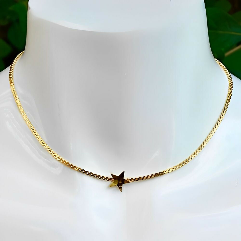 gold-plated-serpentine-chain-necklace-with-gold-star - 4z