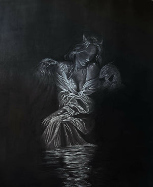 LORNA BENT - STUPRUM. An original charcoal on fabriano paper artwork.