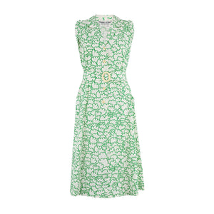 1970s Fenno Sport Green White Cotton Shirtwaister Dress