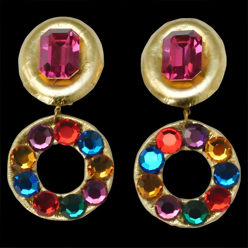 gold-leather-drop-clip-on-earrings-with-multi-coloured-glass-rhinestones-5p