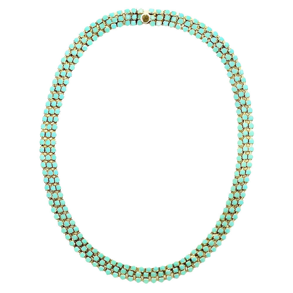 gold-plated-three-row-faux-turquoise-glass-necklace-circa-1970s-2z(1)