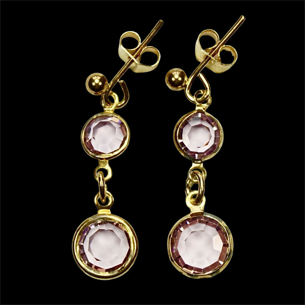 gold-plated-pierced-drop-earrings-with-round-pink-faceted-glass-crystals-5p