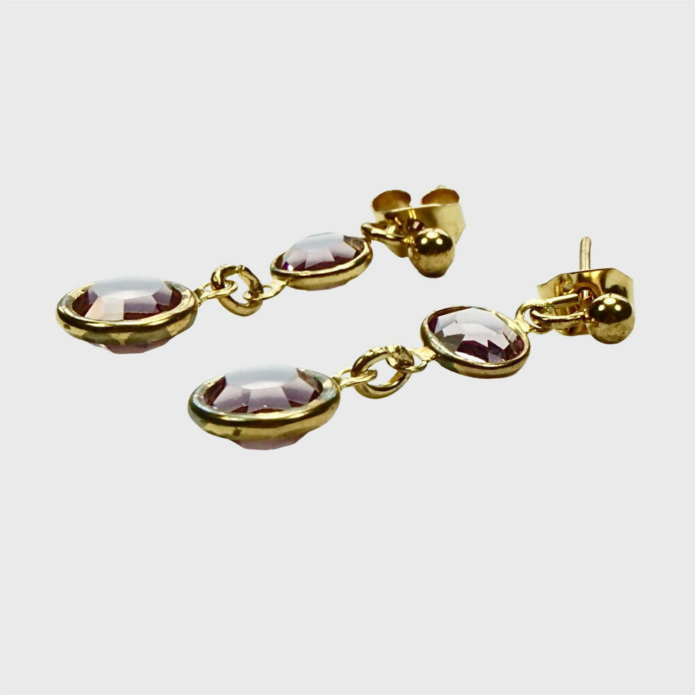 gold-plated-pierced-drop-earrings-with-round-pink-faceted-glass-crystals-4p