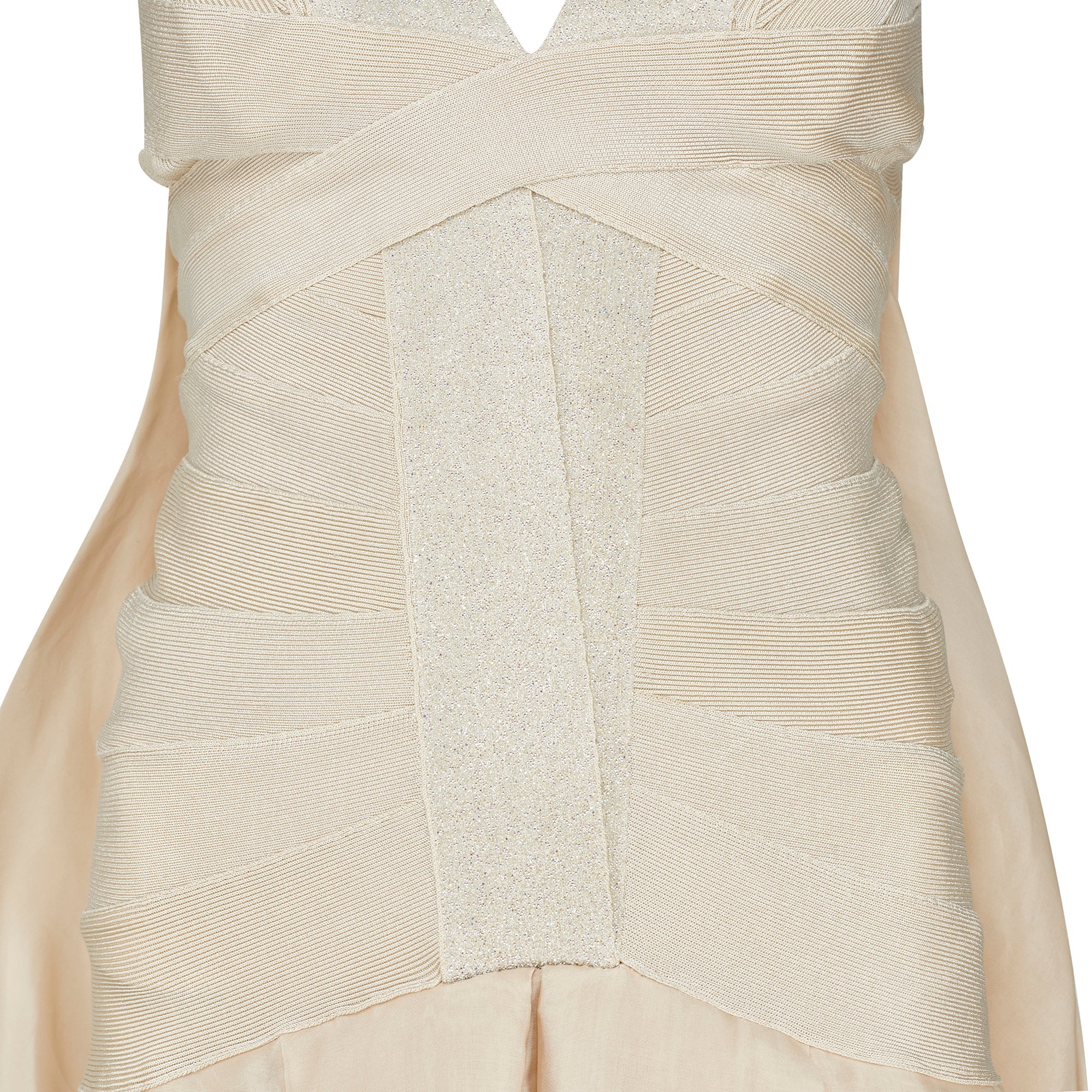 herve leger maxi bandage dress 2008 Hervé Léger Runway Documented Nude Bandage Maxi-Dress – Peekaboo  Vintage Marketplace