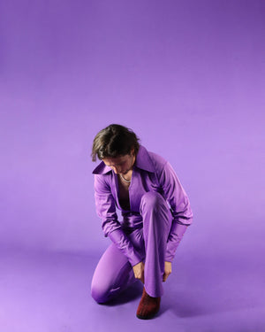 Vintage 1970s Men's Jumpsuit Purple