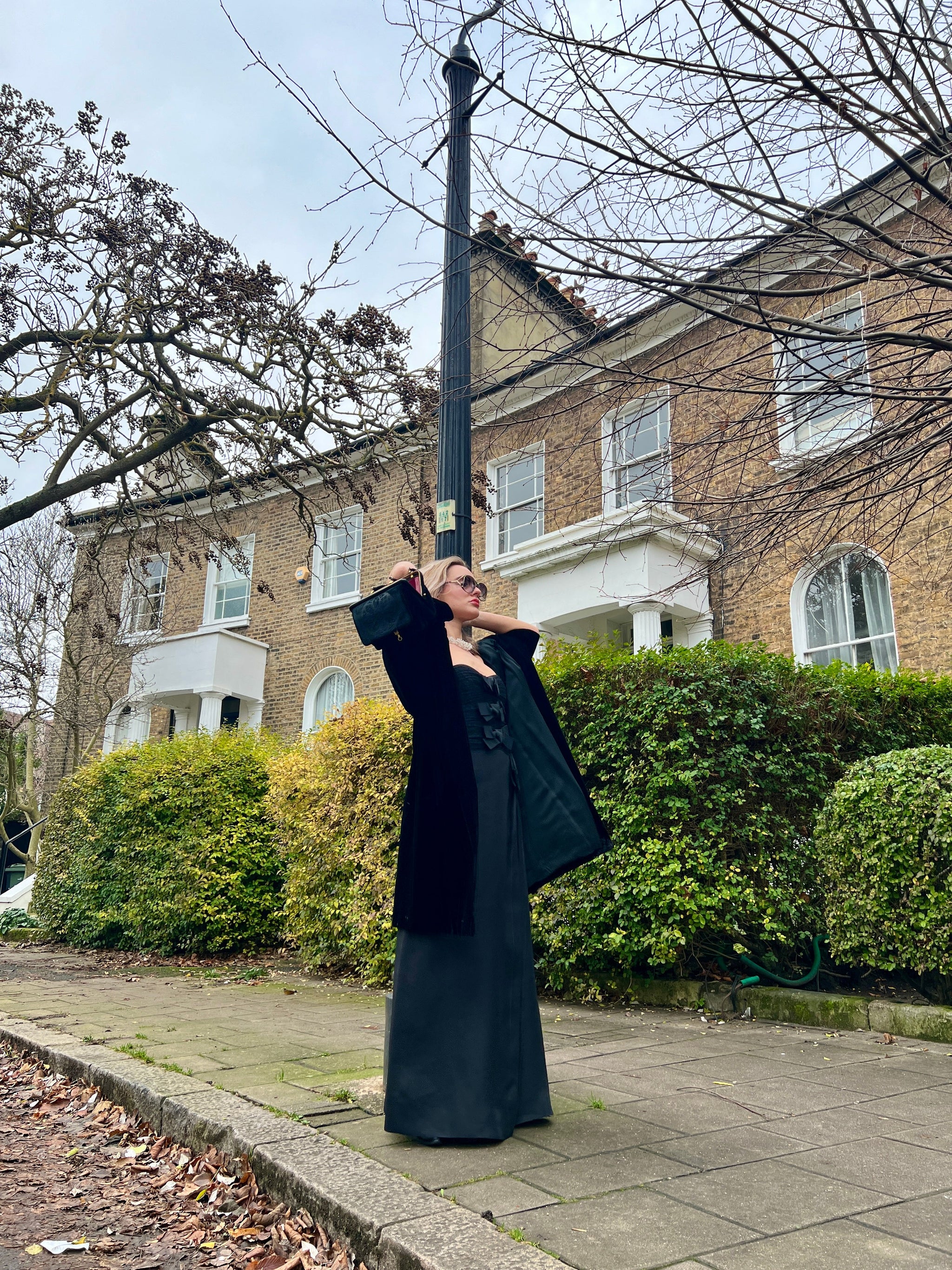 1987 Yves Saint Laurent Documented Strapless Black Column Dress