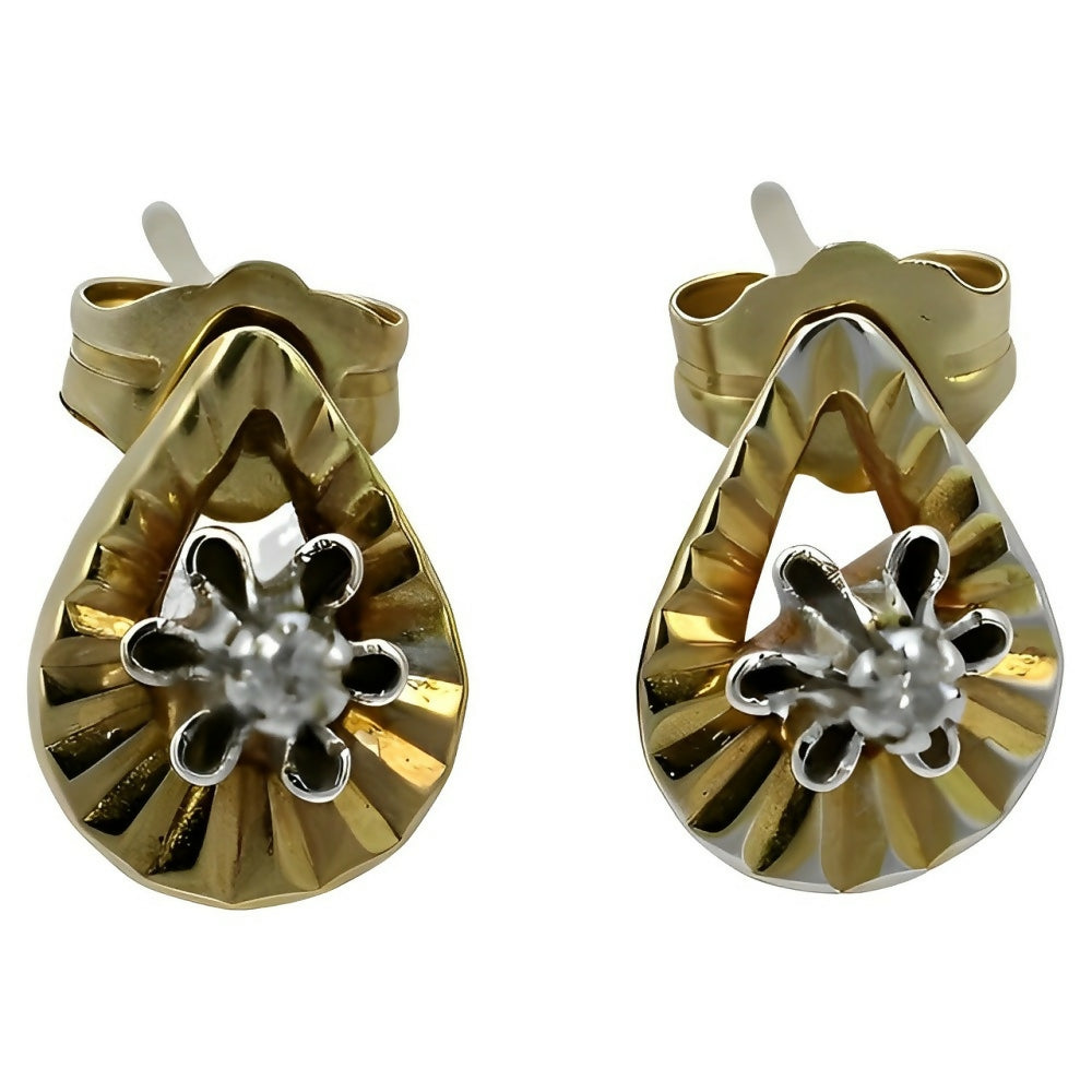 gold-teardrop-diamond-cut-stud-earrings-set-with-diamonds-circa-1940s-1zs