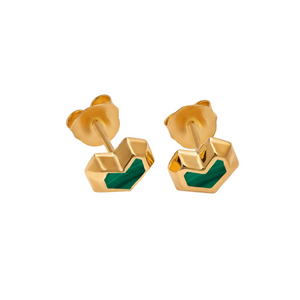 DARYL HEART STUD EARRINGS 18K GOLD PLATED
