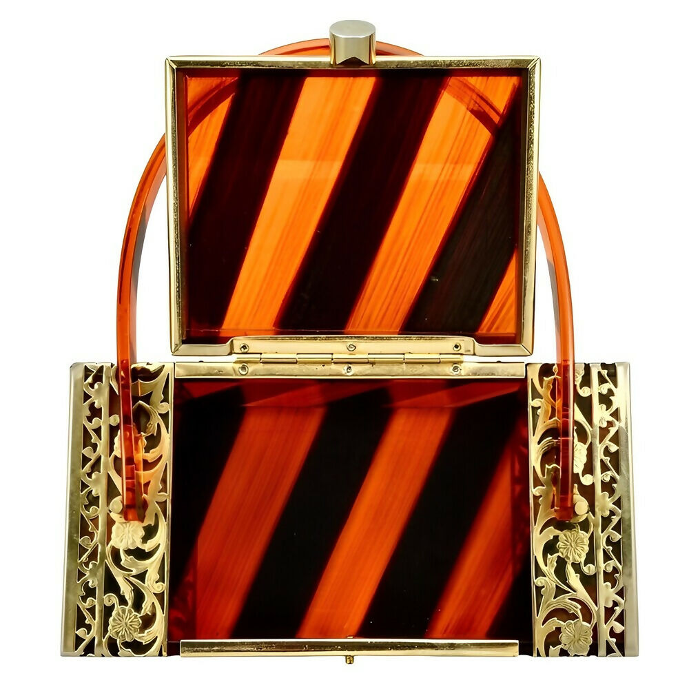 tyrolean-new-york-gold-tone-filigree-black-and-orange-striped-lucite-handbag-4p