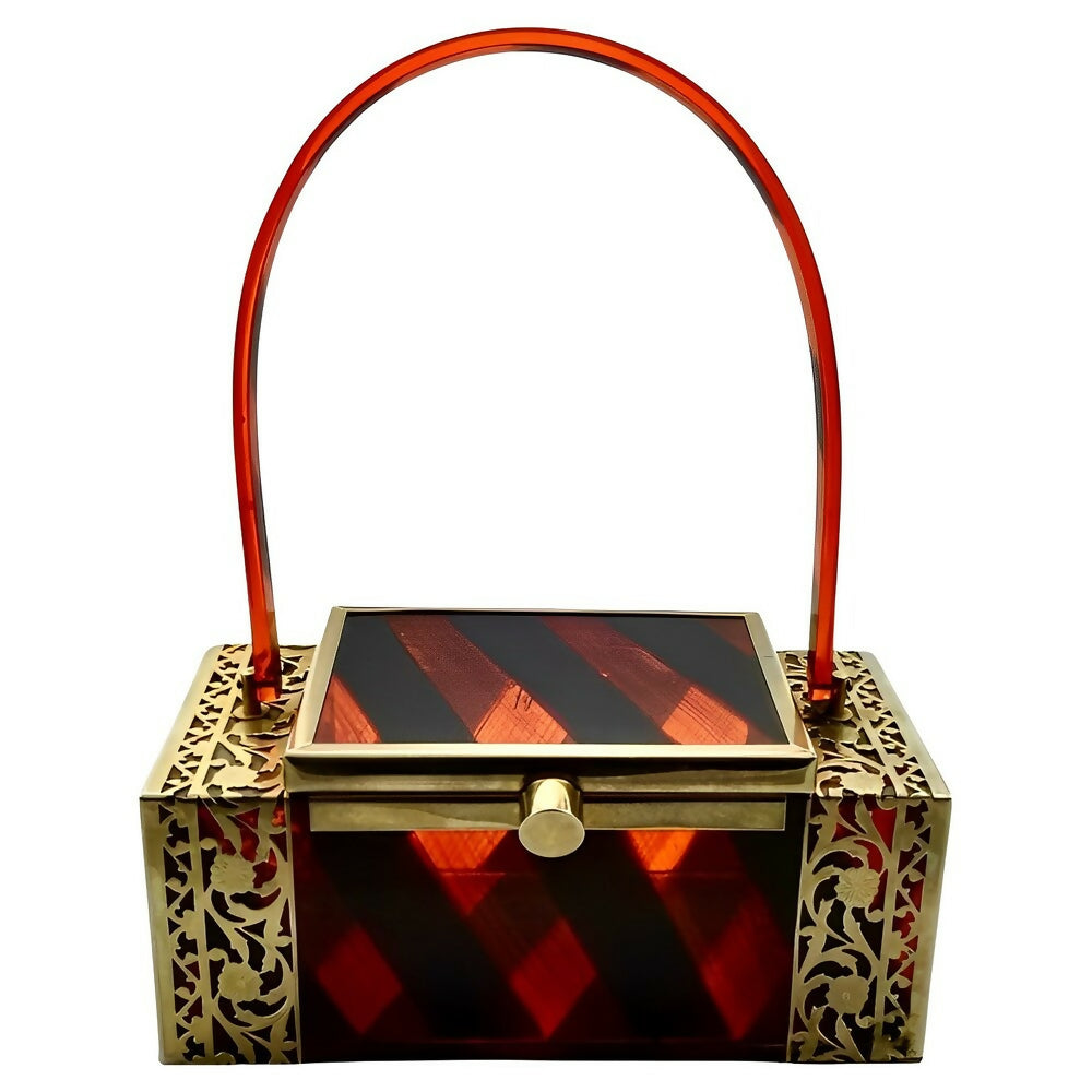 tyrolean-new-york-gold-tone-filigree-black-and-orange-striped-lucite-handbag-1p