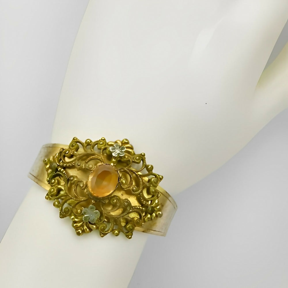 art-deco-gold-plated-filigree-and-amber-paste-stone-bangle-bracelet-circa-1930s-6z