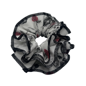 AZARIA HAIR SCRUNCHIE SKULL ROSES COTTON