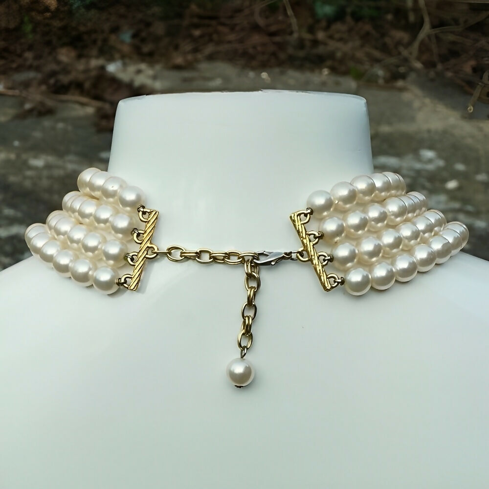 gold-plated-and-four-strand-cream-faux-pearl-necklace-4p