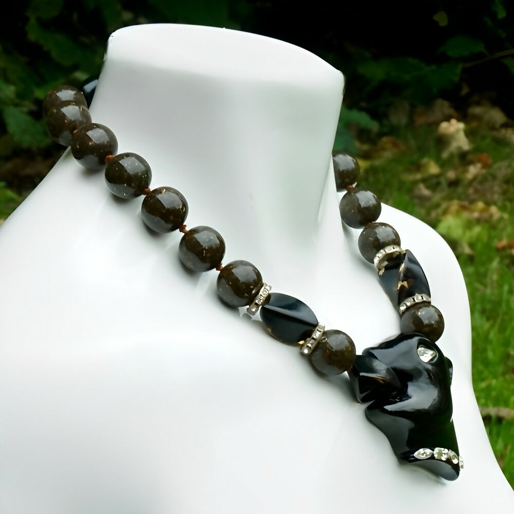 fiocchi-italy-black-panther-and-brown-resin-bead-necklaceiocchi-italy-black-panther-and-brown-resin-bead-necklace-3p