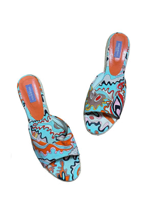 Emilio Pucci Peep Toe Kitten Heels