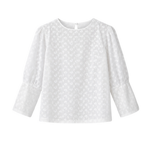 IWONA BLOUSE WHITE EMBROIDERY COTTON