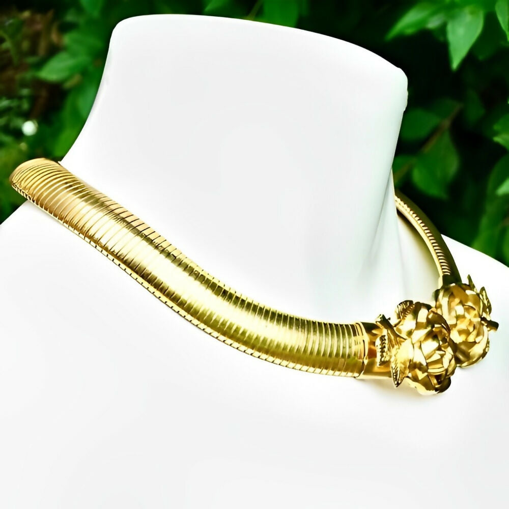 Gold-Plated-Omega-Collar-Necklace-with-Rose-Flowers-circa-1970s-5z