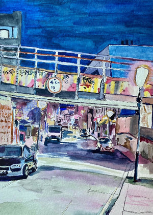 Allison Gaye Phillips - Evening under the Bridge at Portobello Rd- PRINT