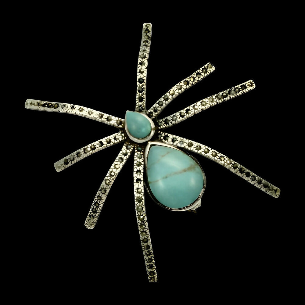sterling-silver-turquoise-and-marcasite-spider-brooch-7p