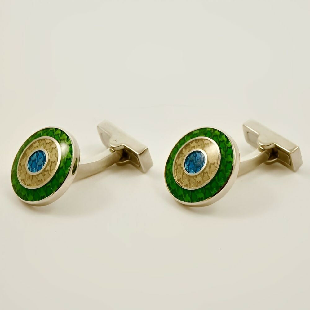 Ben-Sherman-Silver-Tone-Bullseye-Cufflinks - 3z