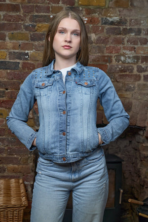 Anarchy Vintage Shoulder Studded Denim Dacket