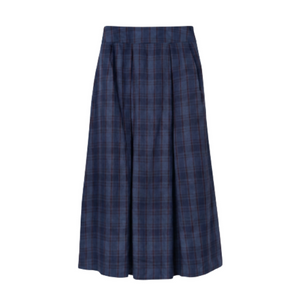 VALERY SKIRT NAVY CHECK LINEN