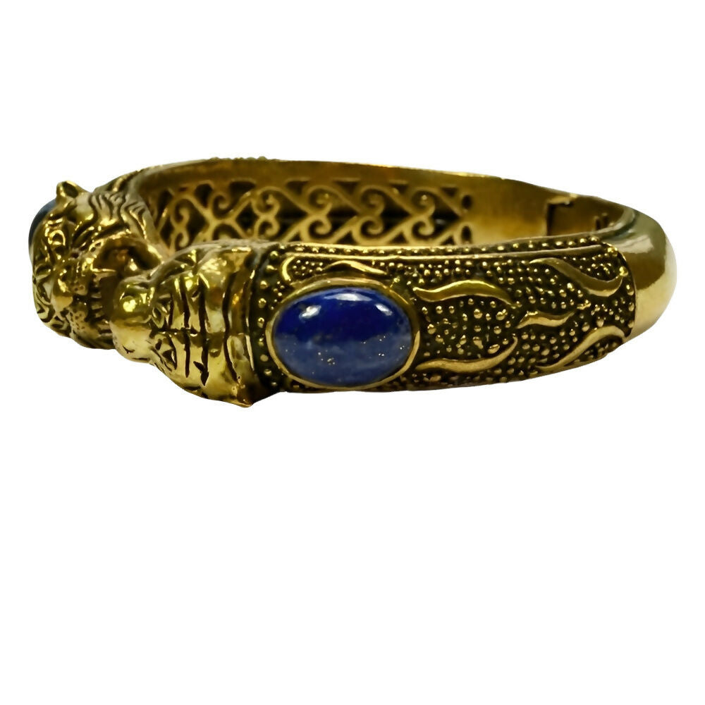 brass-and-black-enamel-ornate-tigers-heads-bangle-with-lapis-lazuli-2p