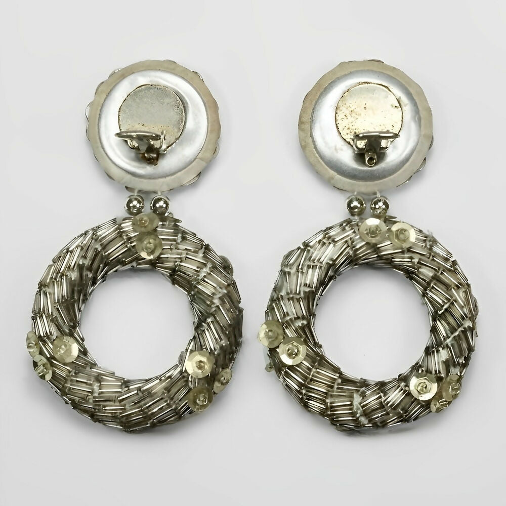 silver-tone-hoop-clip-earrings-with-silver-glass-beads-and-silver-sequins-1960s-3p