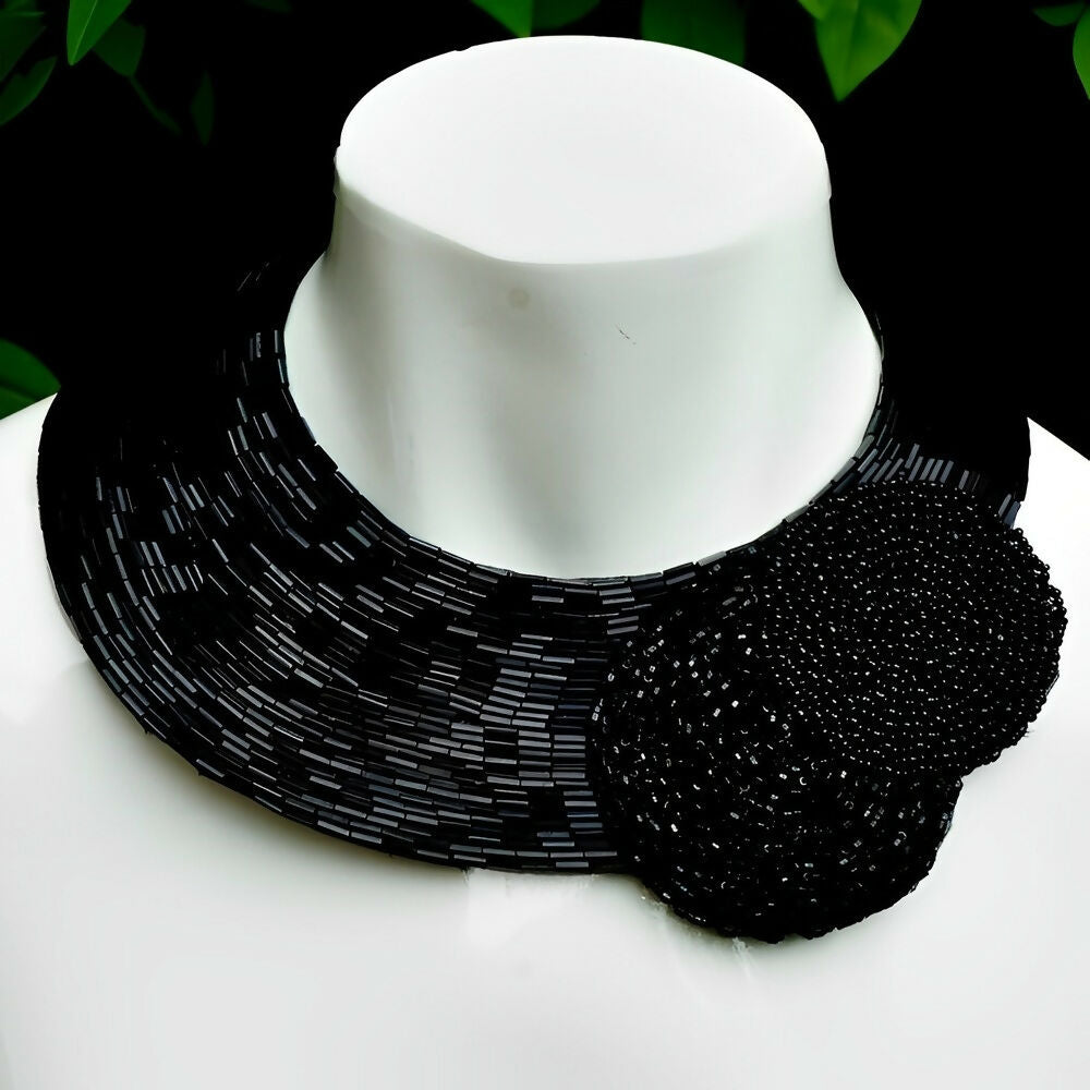 black-leather-and-black-beaded-collar-necklace-with-flower-detail-3p