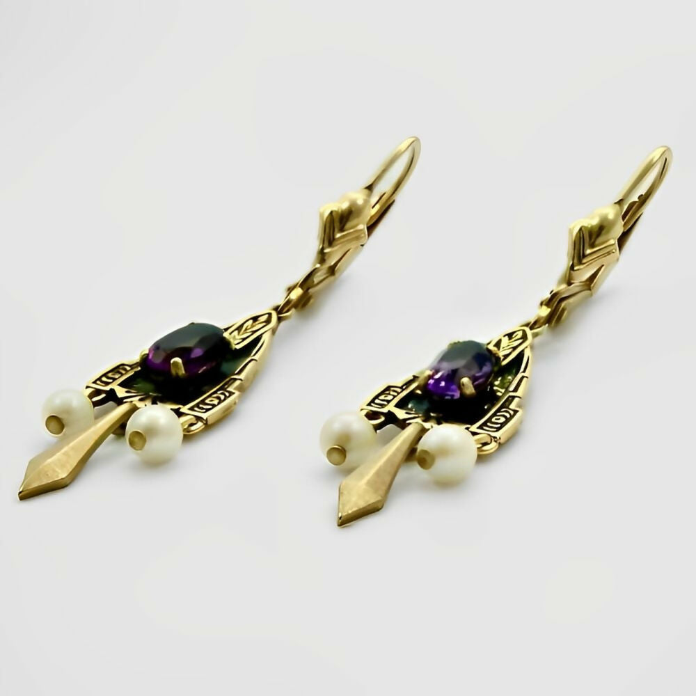 jjt-14k-gold-cultured-pearl-and-purple-stone-leverback-earrings-4z