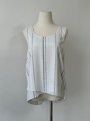 Calvin Klein Striped Layered Sleeveless Top - L
