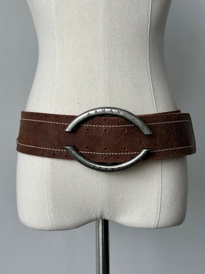 Armani Jeans 2000s Leather Chunky Belt - W33-37