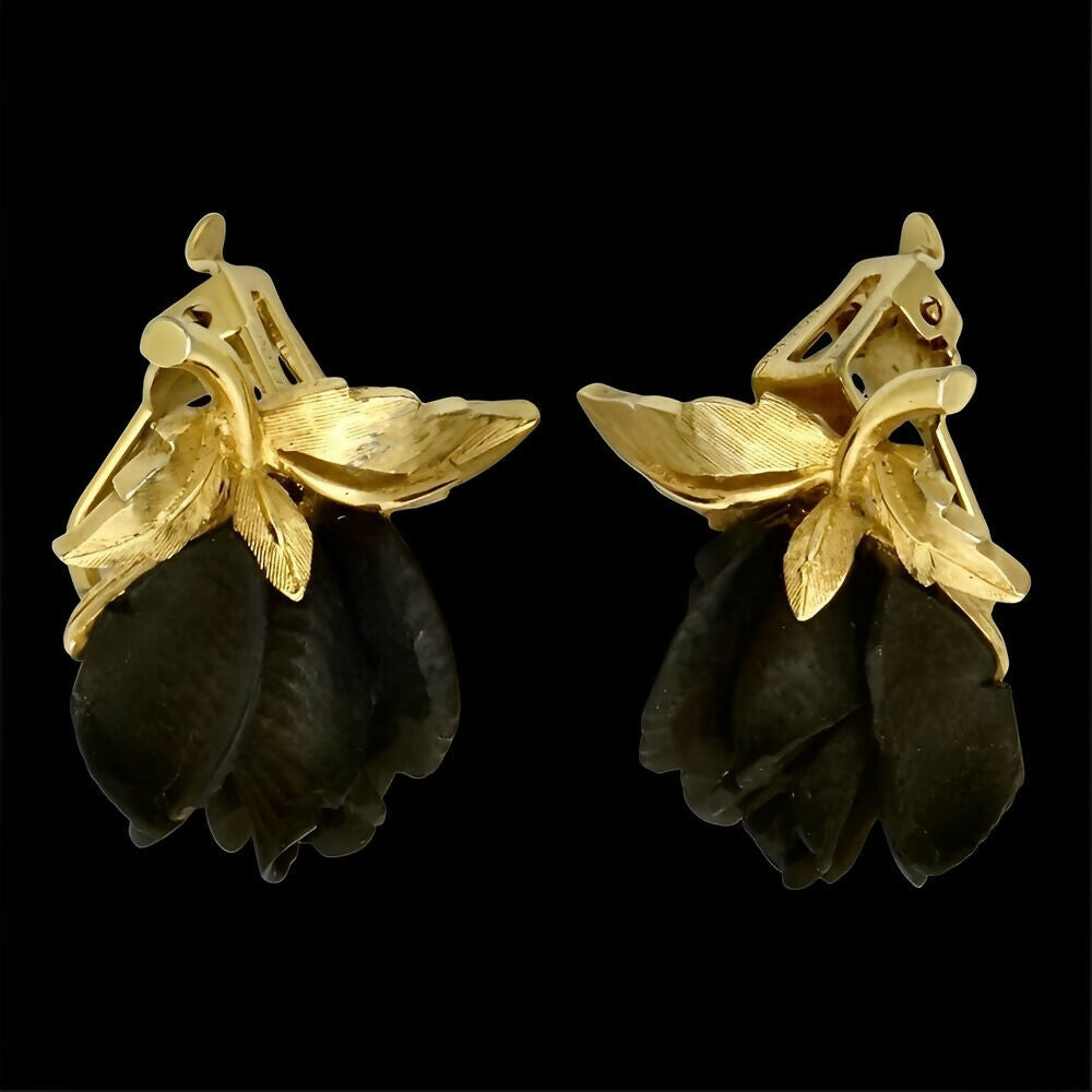 marcel-boucher-gold-plated-black-rose-clip-on-earrings-7p