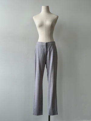 Max Mara 1990s Pure Wool Straight Leg Tailored Trousers - W28