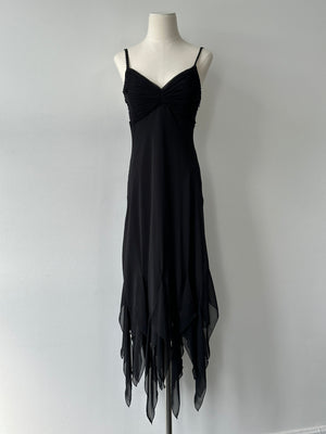 Vintage 2000s Sheer Asymmetrical Maxi Dress - S-M