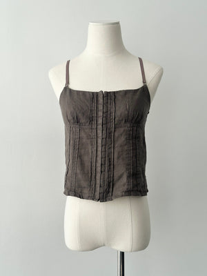 Armani Jeans 1990s Pure Linen Corset Top - S