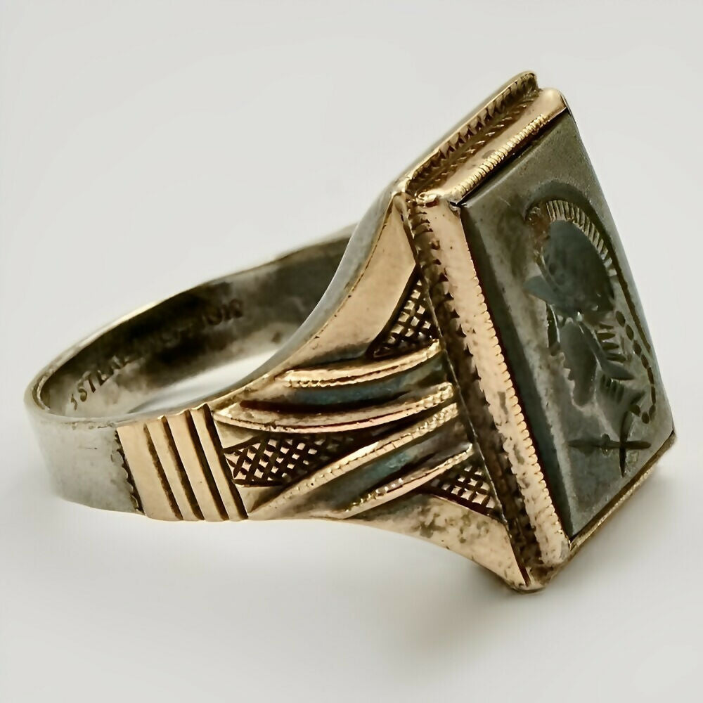 10k-rose-gold-and-sterling-silver-haematite-intaglio-warrior-ring-circa-1940s-3p