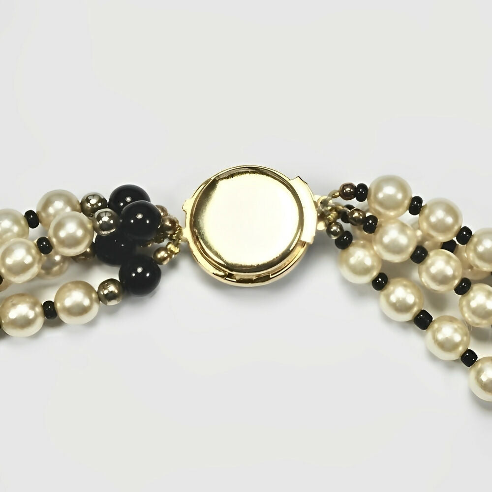 four-strand-faux-pearl-and-black-glass-bead-necklace-with-ornate-clasp-7p