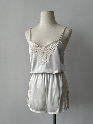 British Vintage 1990s Lace Two Piece - XS-S