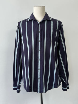 Yves Saint Saint Pour Homme 2000s Pure Cotton Striped Shirt - XXL