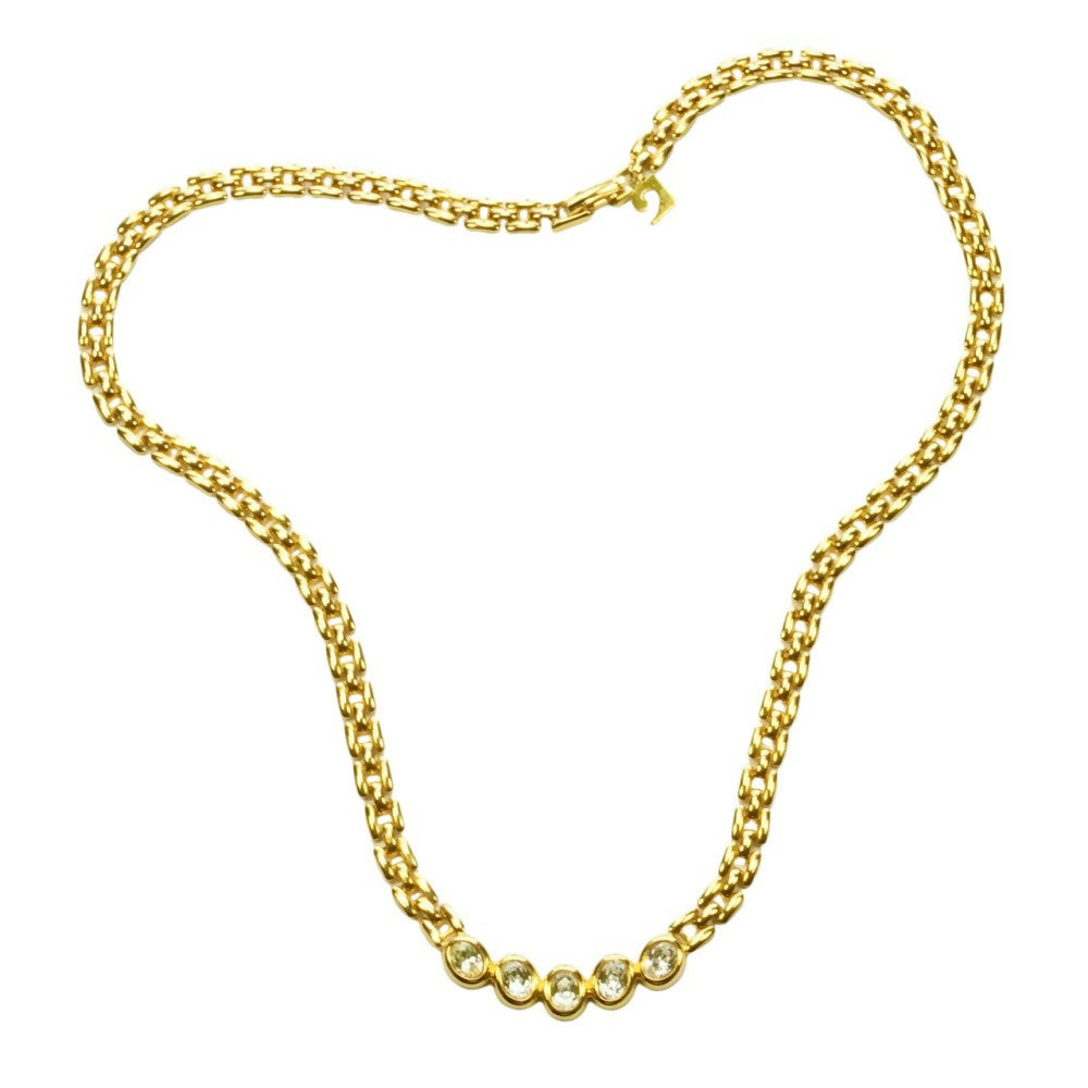 pierre-cardin-gold-plated-chain-necklace-with-five-clear-oval-crystals-pendant-1p